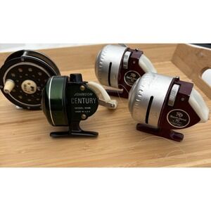 Lot Of 4 Vtg Fishing Reels Untested Decor Cabincore Outdoor Century South Bend